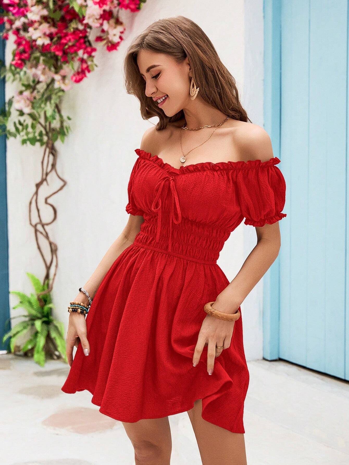 Vestido Ombro a Ombro Scarlet