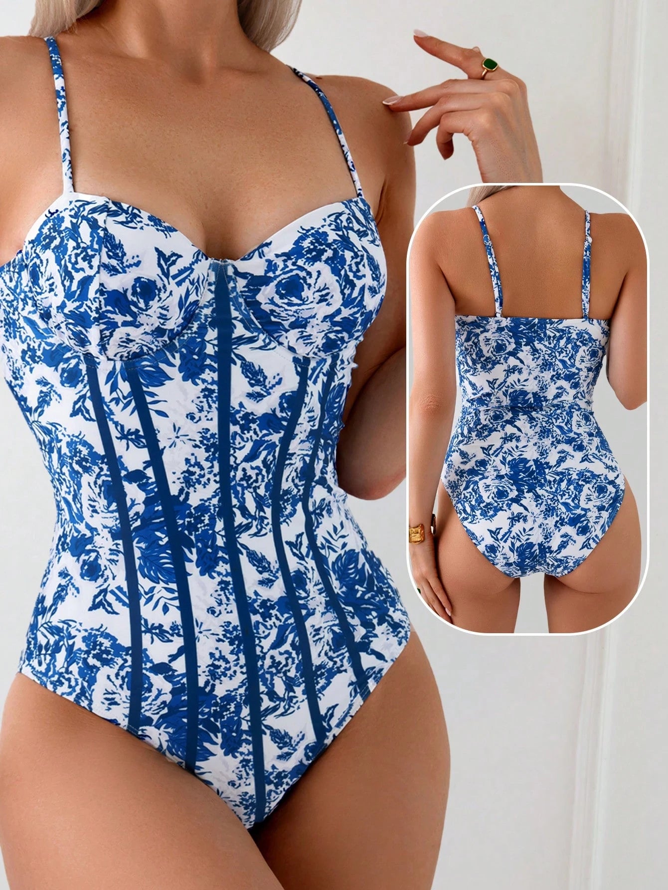 Maiô Floral Blue