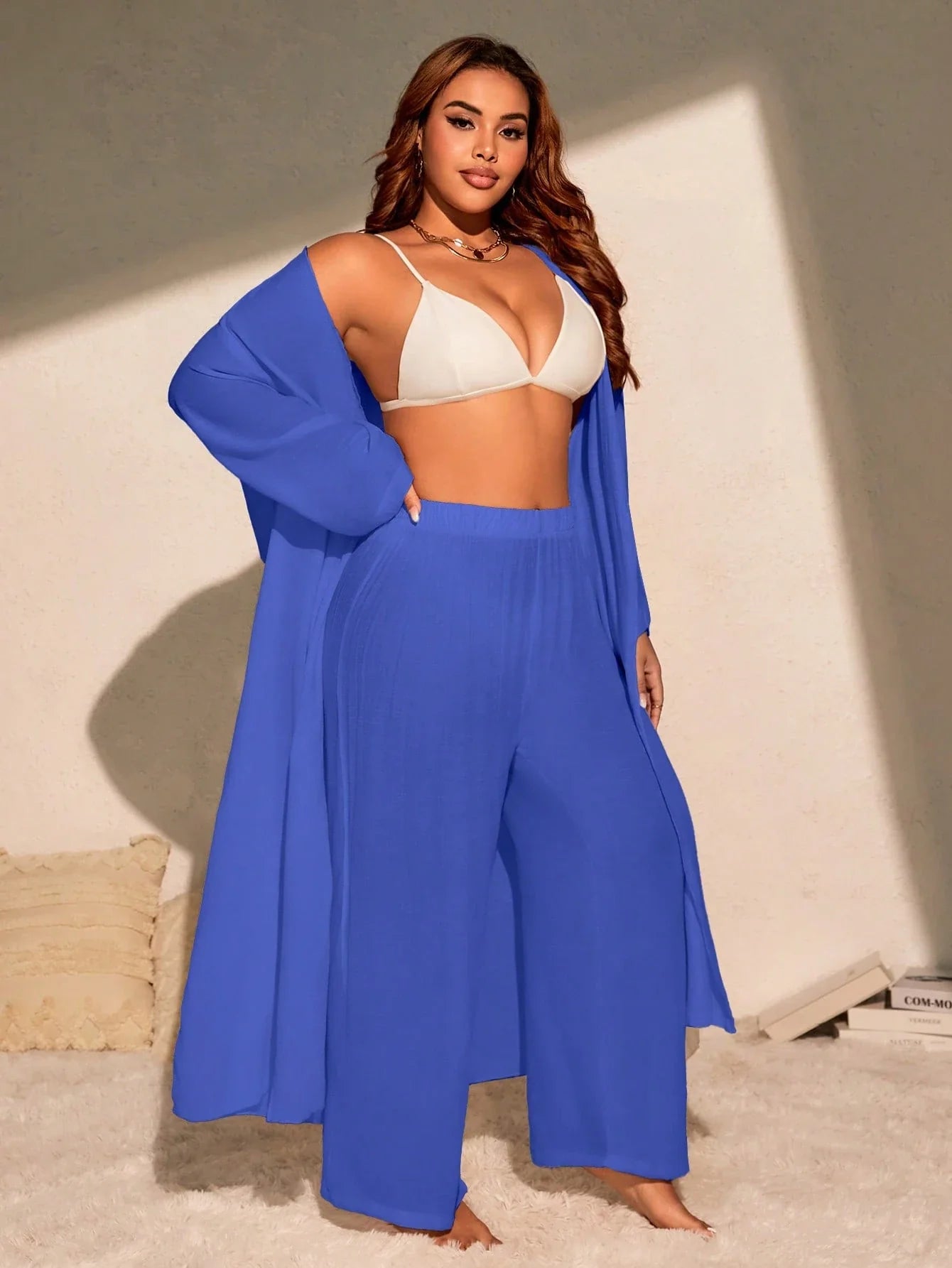Saída 2 Peças Plus Size Casual