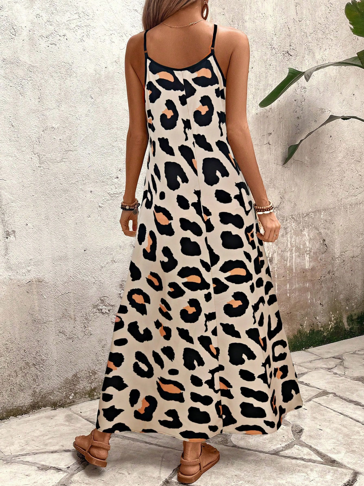 Vestido Longo Casual Animal Print