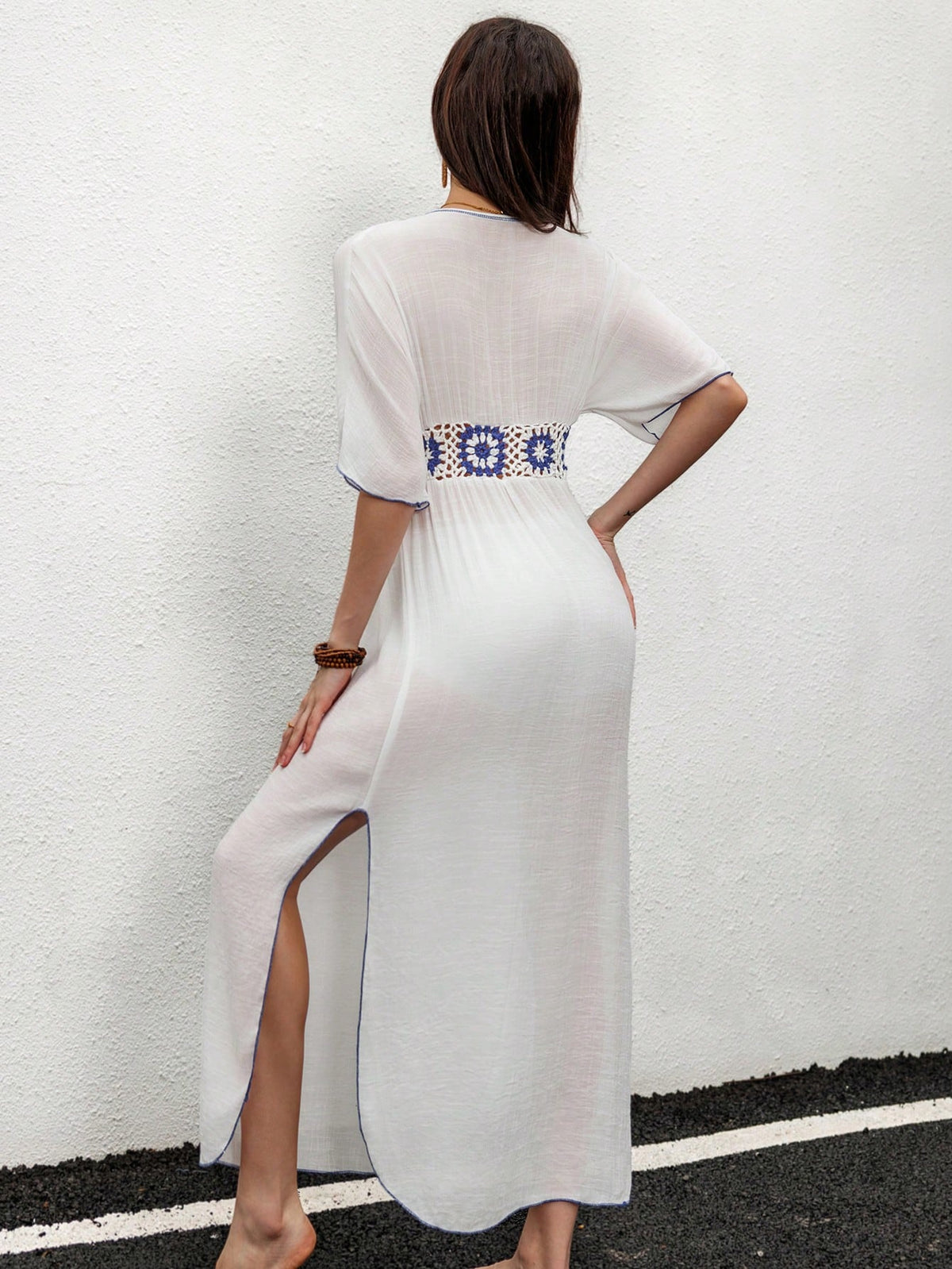 Saída de Praia Crochê com Manga Longa