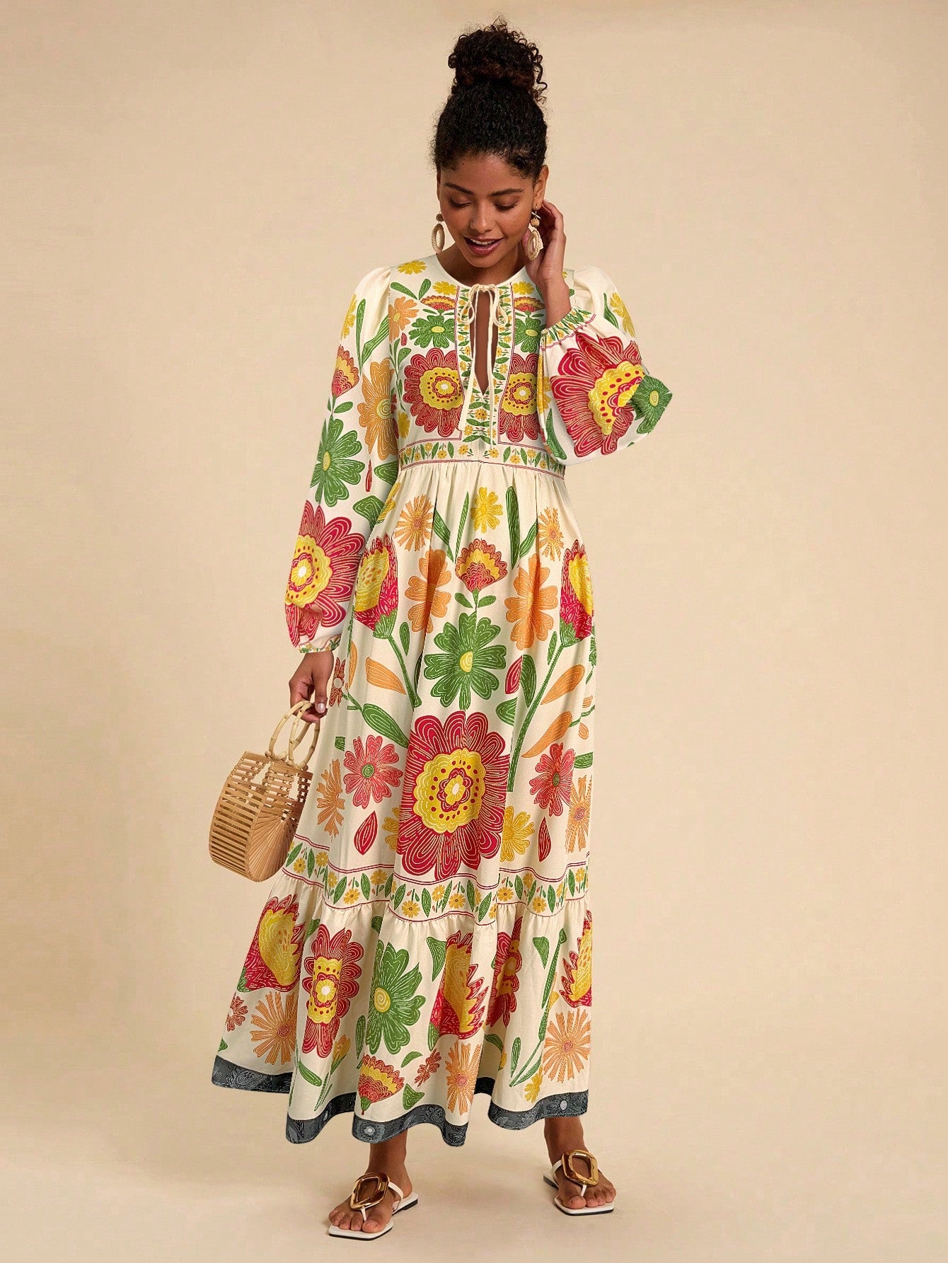 Vestido De Mangas Longas Outonal