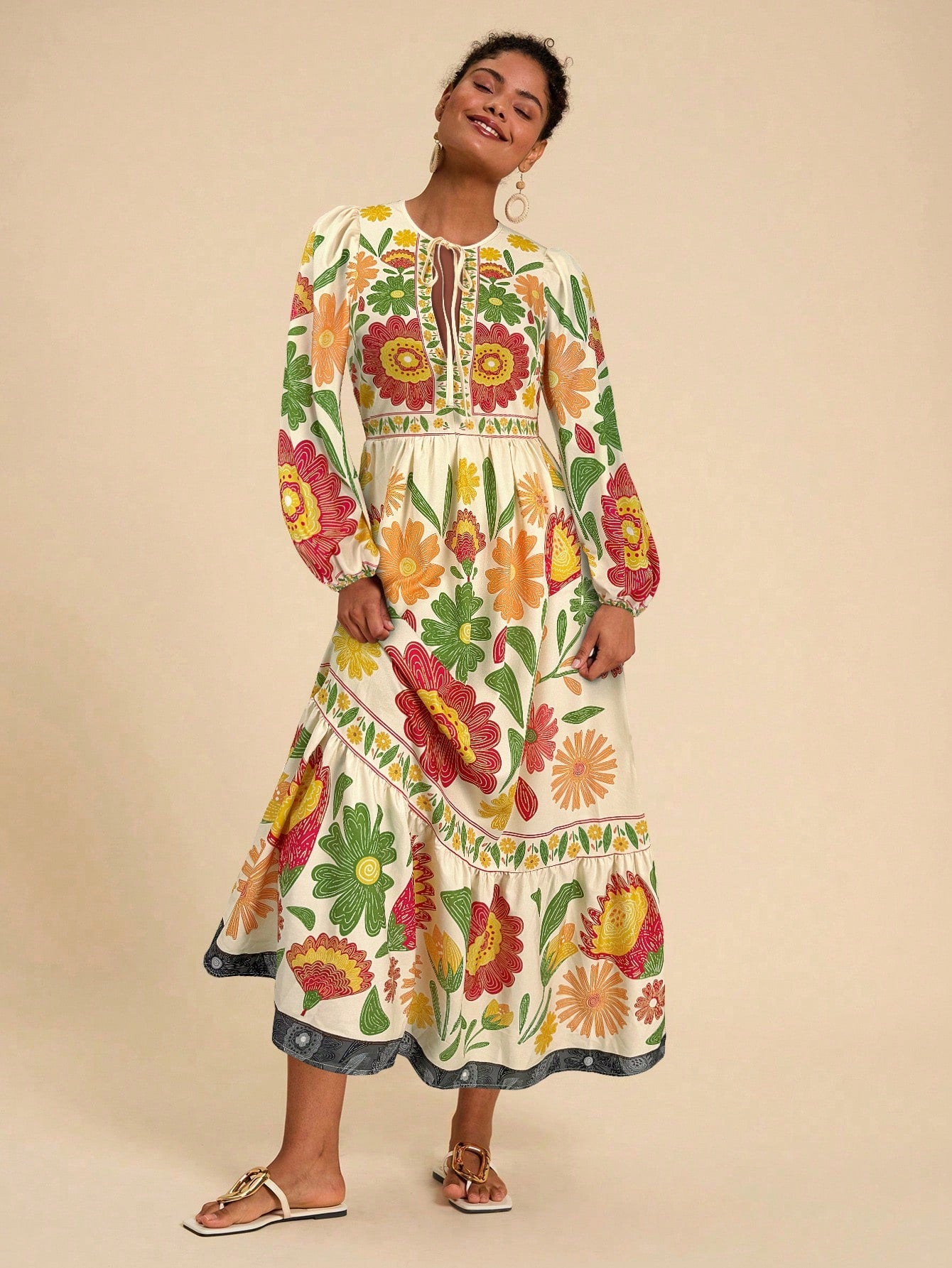 Vestido De Mangas Longas Outonal