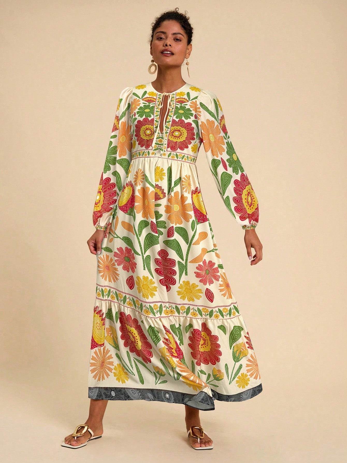 Vestido De Mangas Longas Outonal
