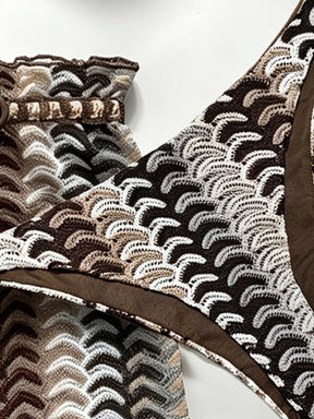 Conjunto Biquíni 3 Peças Tricô Resort