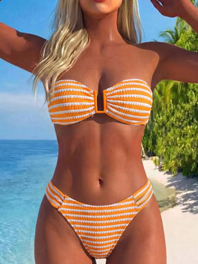 Biquíni Bandeau Listrado Náutico Camille