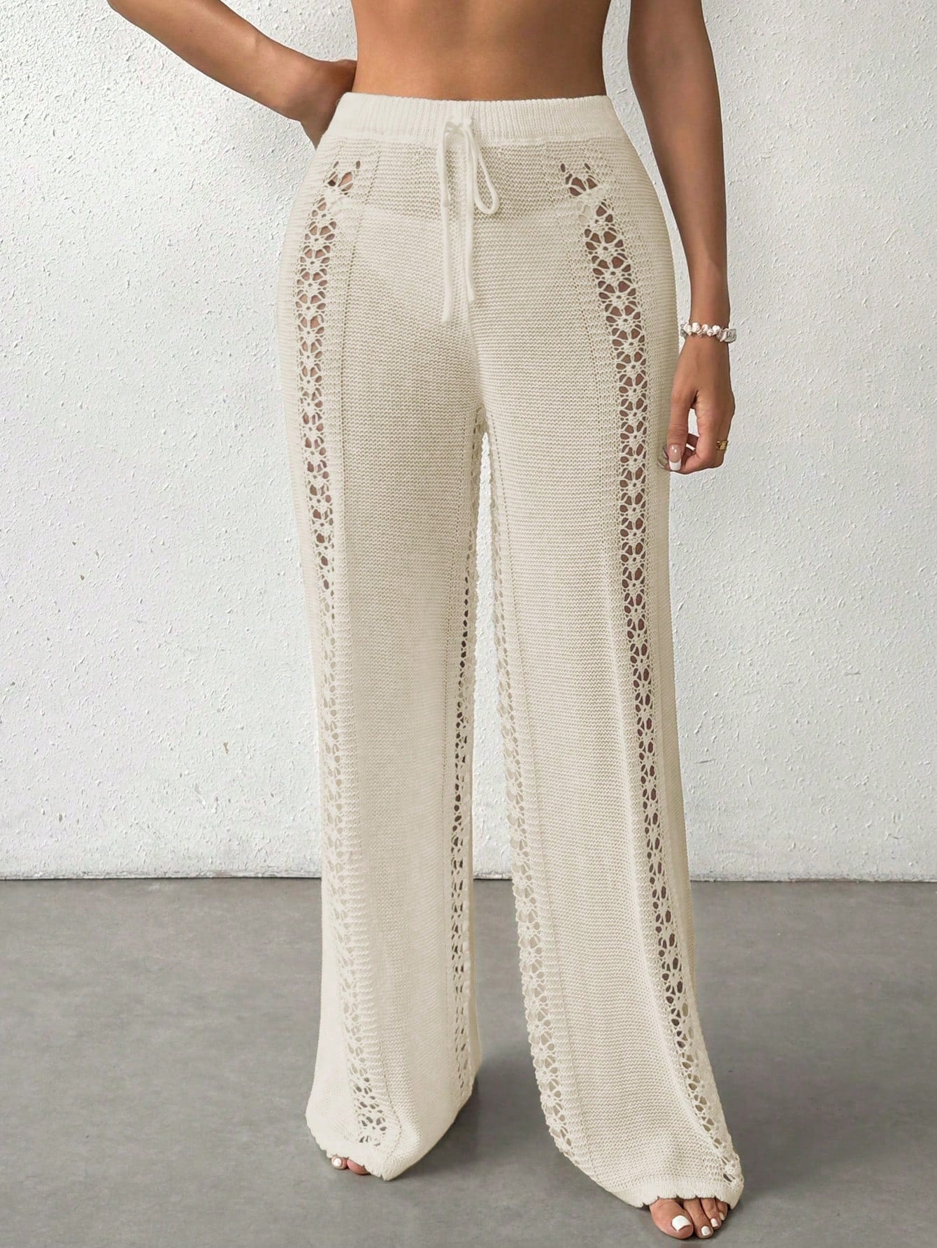 Calça Saída de Praia Crochê Tricotada 