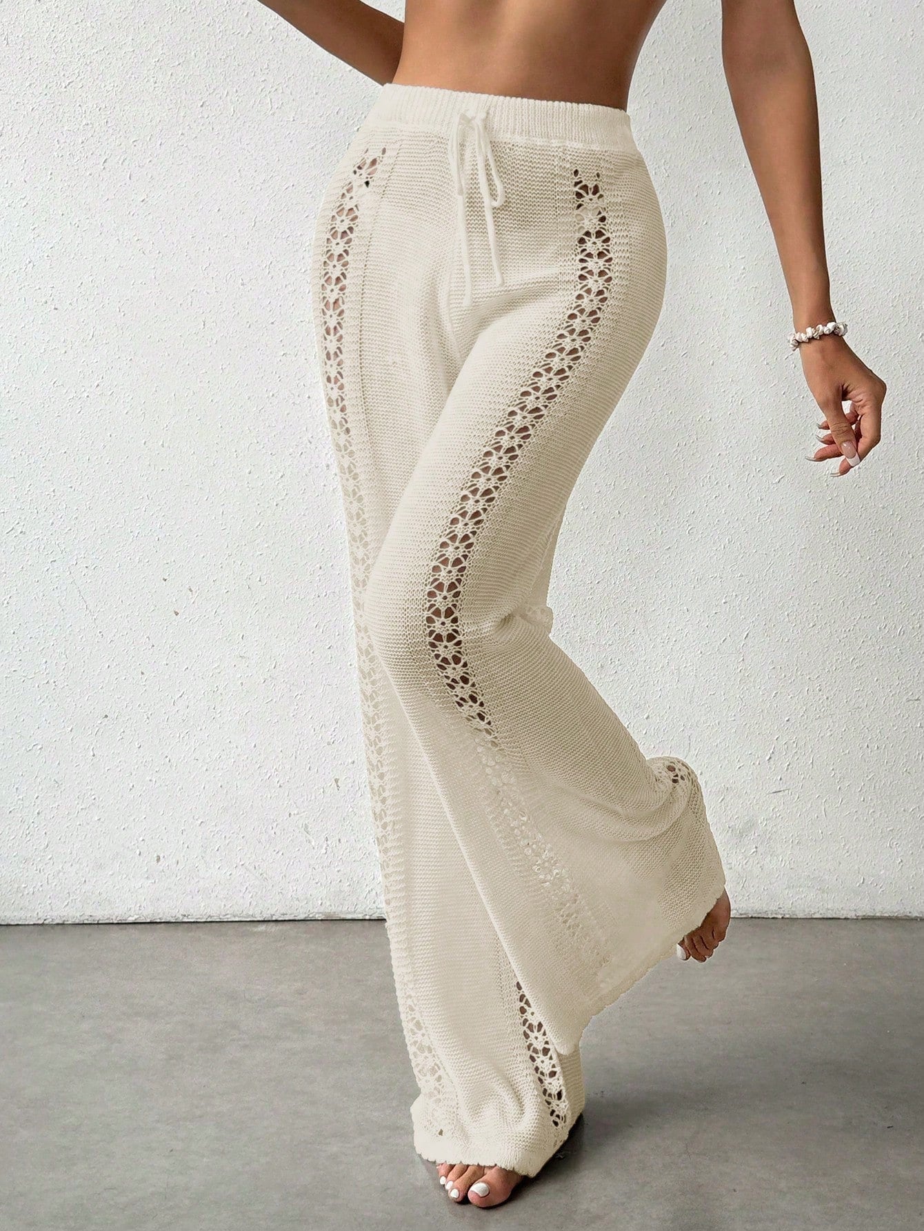 Calça Saída de Praia Crochê Tricotada 