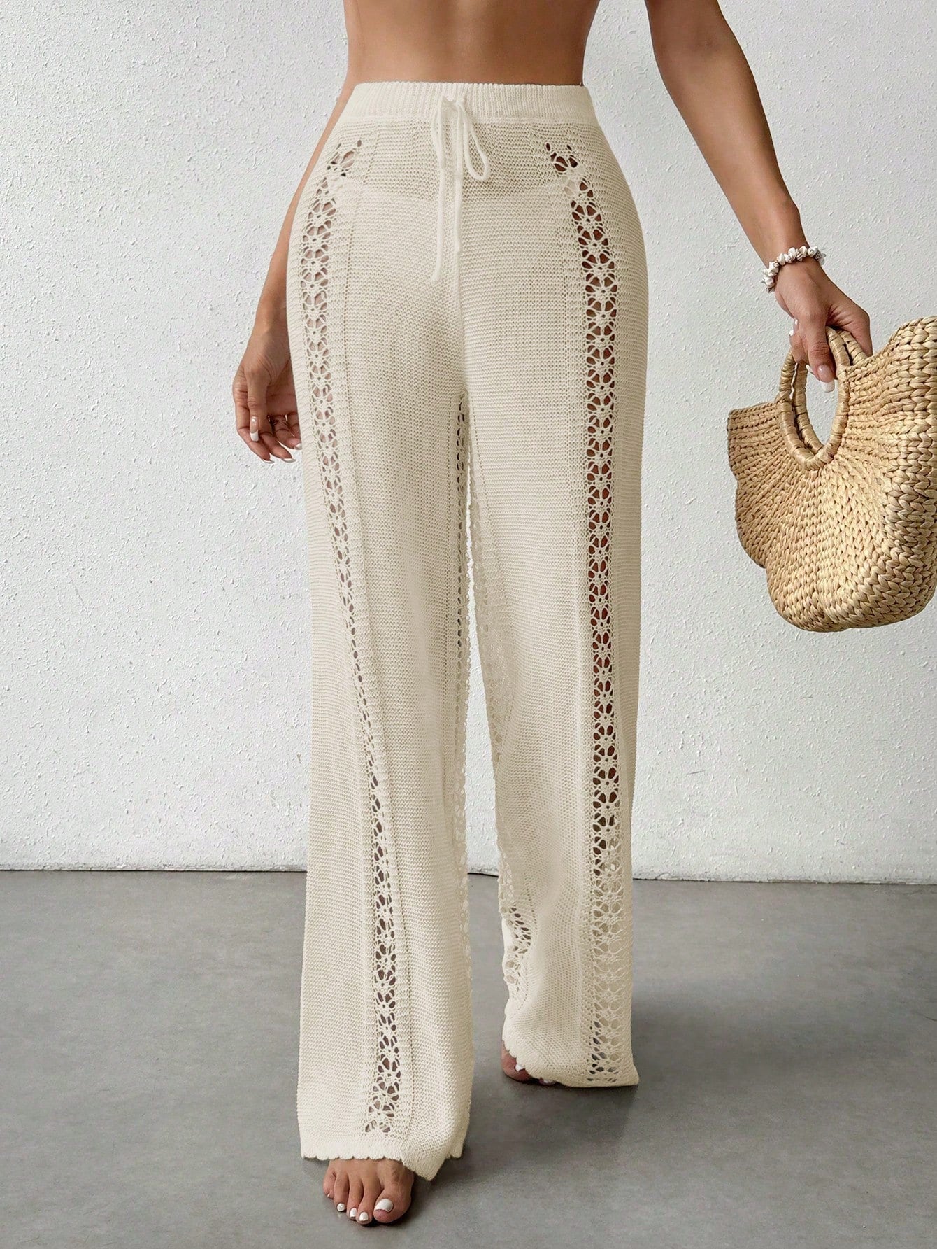 Calça Saída de Praia Crochê Tricotada 