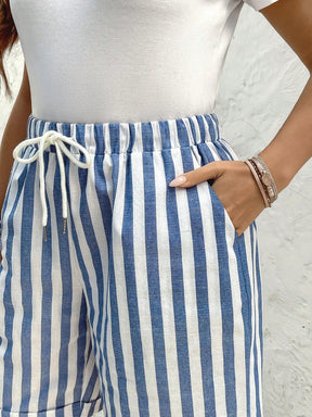 Short  Listrado Plus Size Cordão