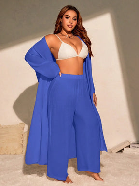 Saída 2 Peças Plus Size Casual 