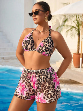 Conjunto Biquíni 3 Peças Tropical Plus Size