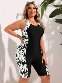 Maiô Plus Size Hidroginástica Floral Alice