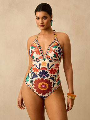 Maiô Plus Size Luxo Tropical Ísis