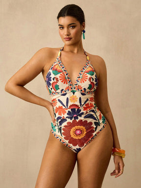 Maiô Plus Size Luxo Tropical Ísis