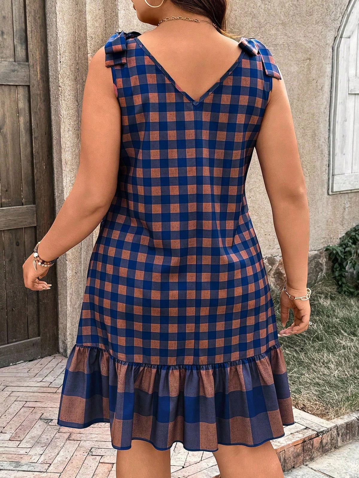 Vestido Xadrez Plus Size Kennedy