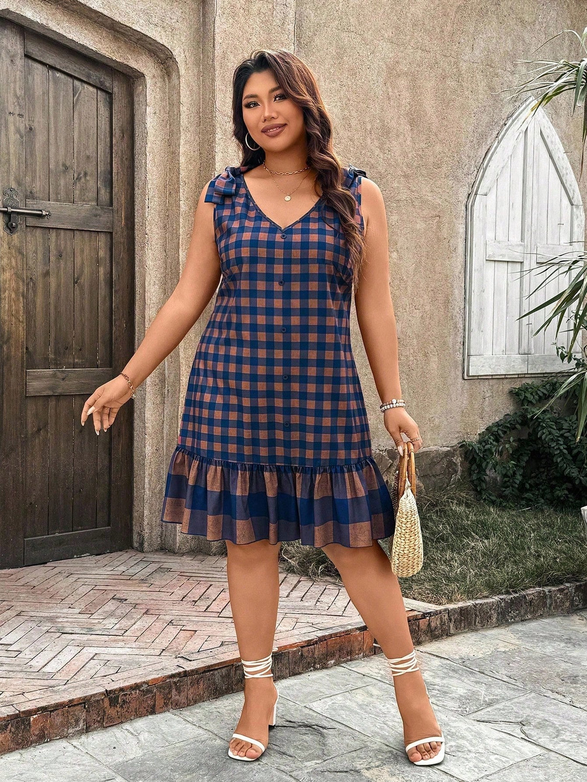 Vestido Xadrez Plus Size Kennedy