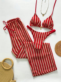 Conjunto Biquíni Tricô 3 Peças Mia