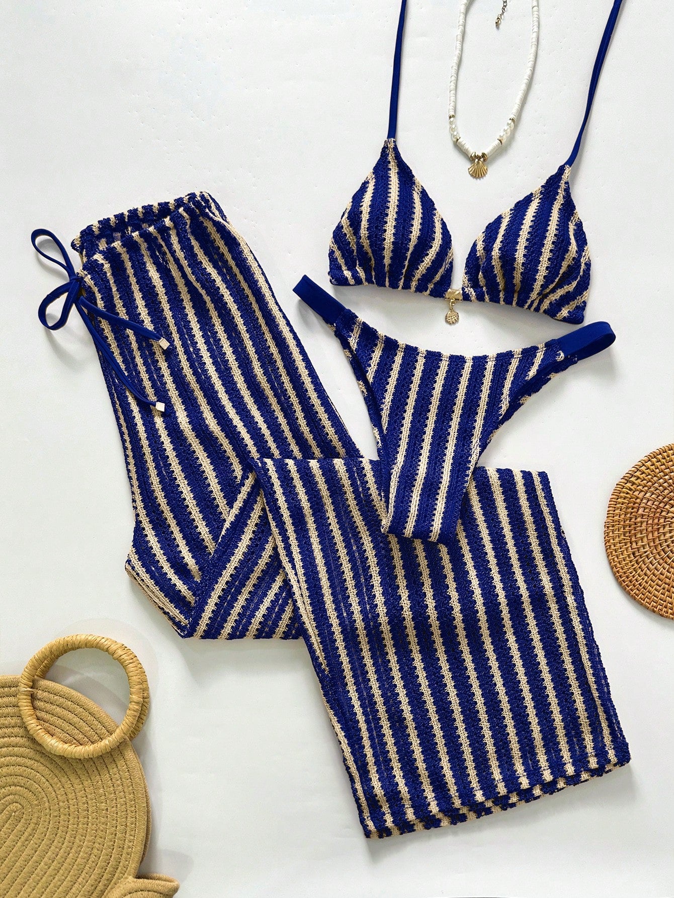Conjunto Biquíni Tricô 3 Peças Mia