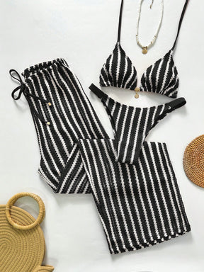 Conjunto Biquíni Tricô 3 Peças Mia