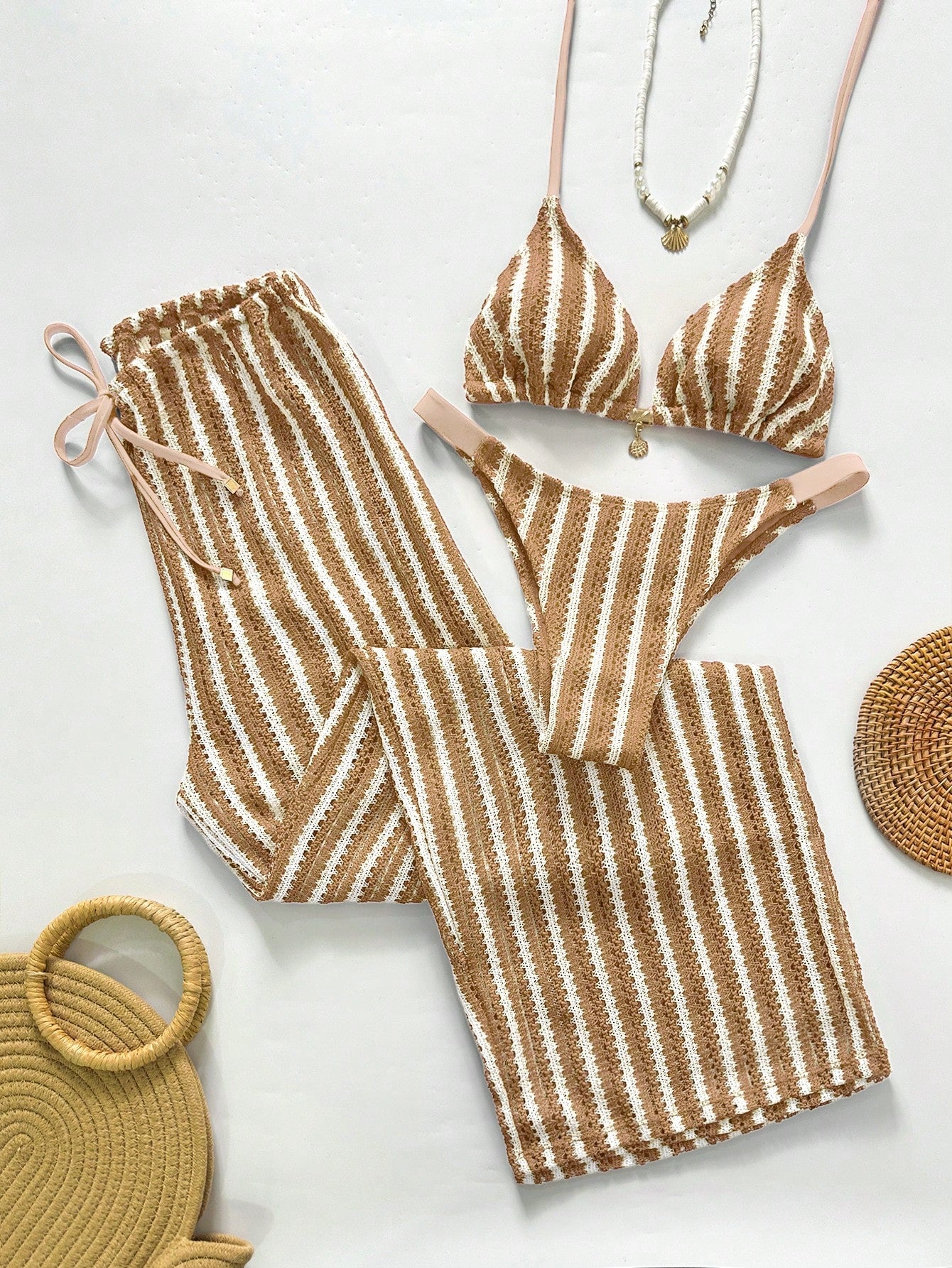 Conjunto Biquíni Tricô 3 Peças Mia