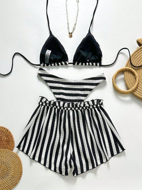 Conjunto Biquíni 3 Peças Tricô Resort