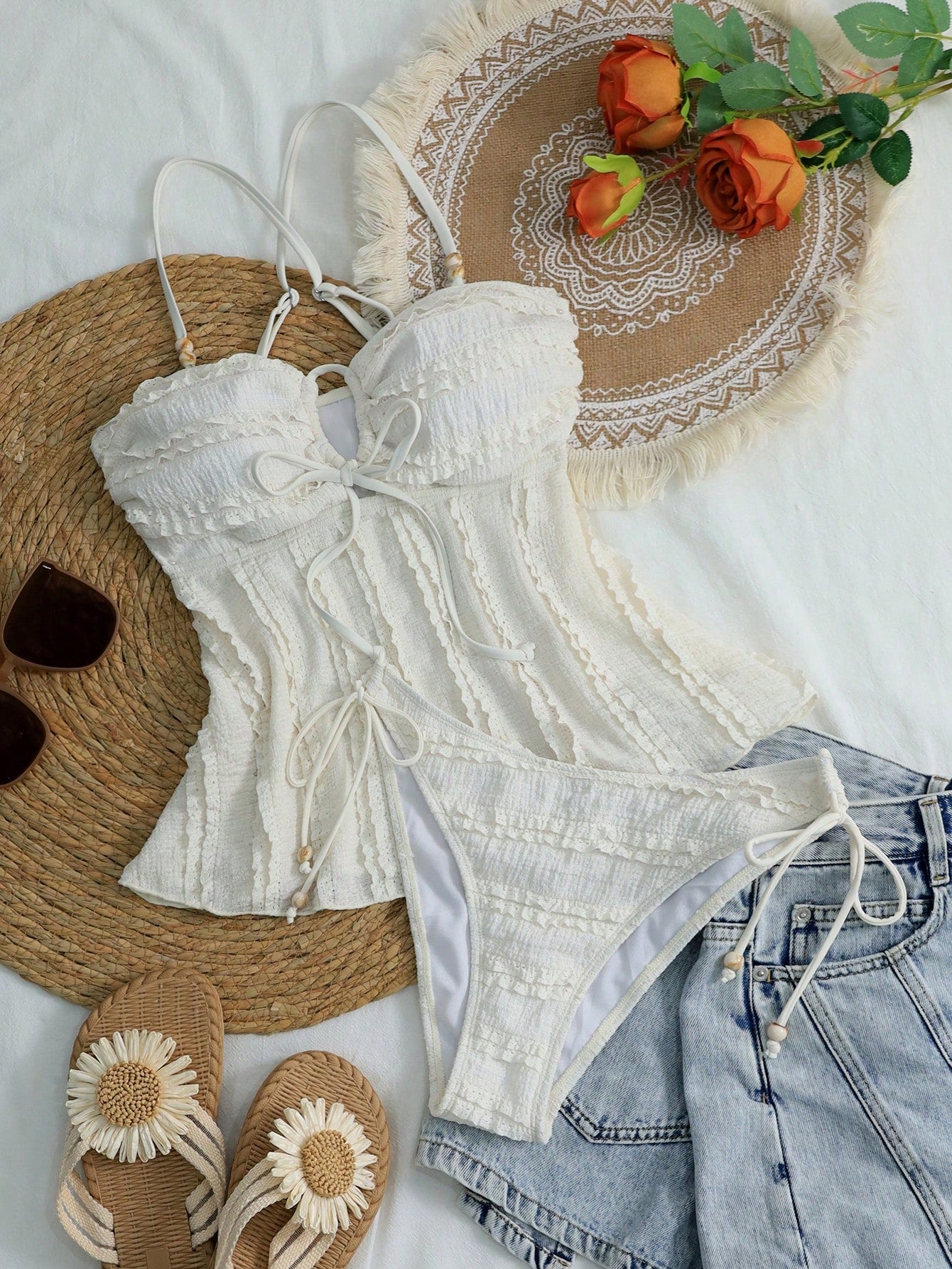 Tankini Texturizado Pérola Cintura Alta