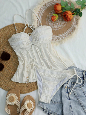 Tankini Texturizado Pérola Cintura Alta