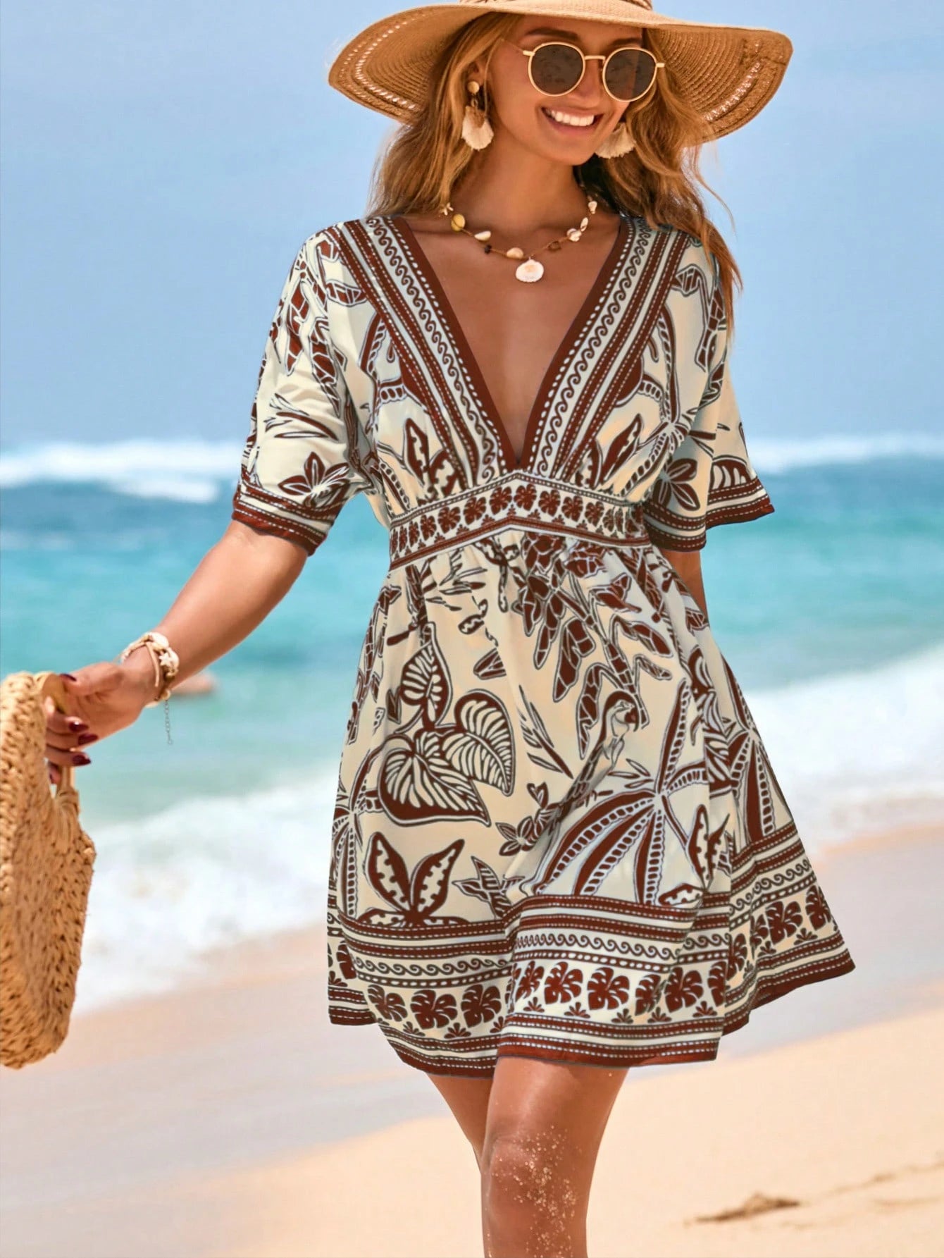 Saída de Praia Vestido Tropical Lívia