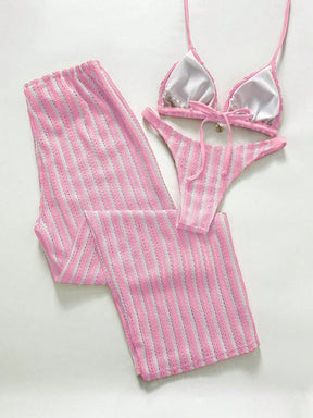 Conjunto Biquíni Tricô 3 Peças Mia