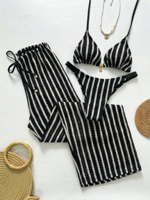 Conjunto Biquíni Tricô 3 Peças Mia