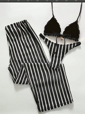 Conjunto Biquíni Tricô 3 Peças Mia