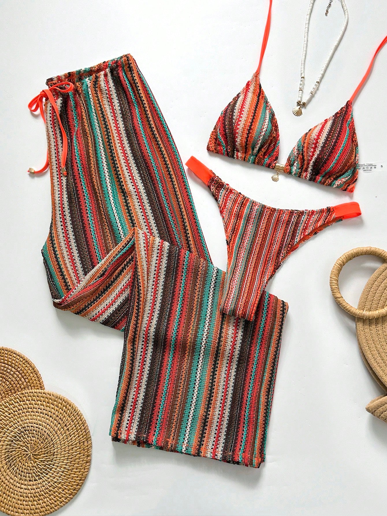 Conjunto Biquíni Tricô 3 Peças Mia
