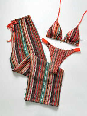 Conjunto Biquíni Tricô 3 Peças Mia