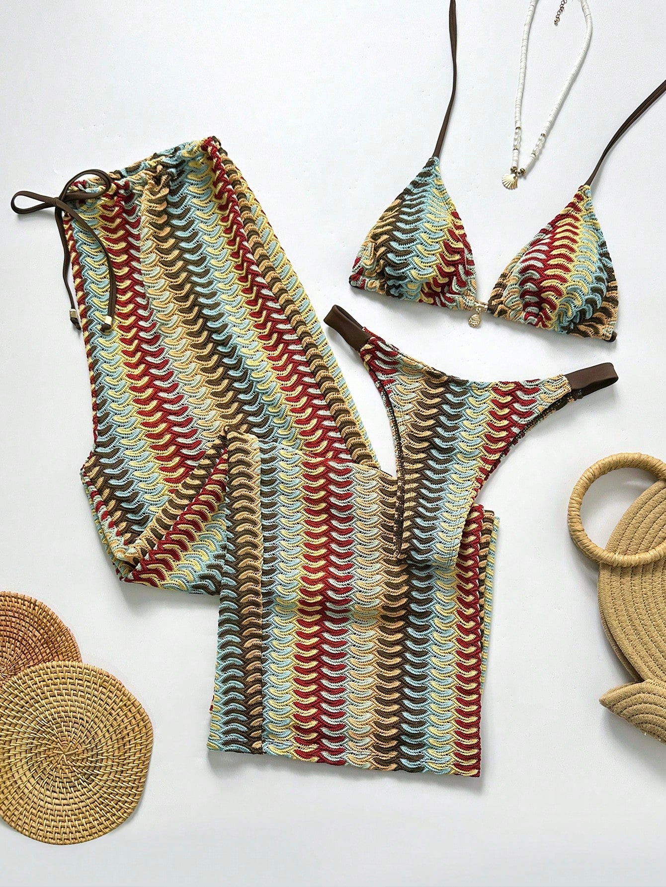 Conjunto Biquíni Tricô 3 Peças Mia