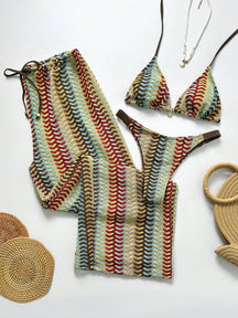 Conjunto Biquíni Tricô 3 Peças Mia