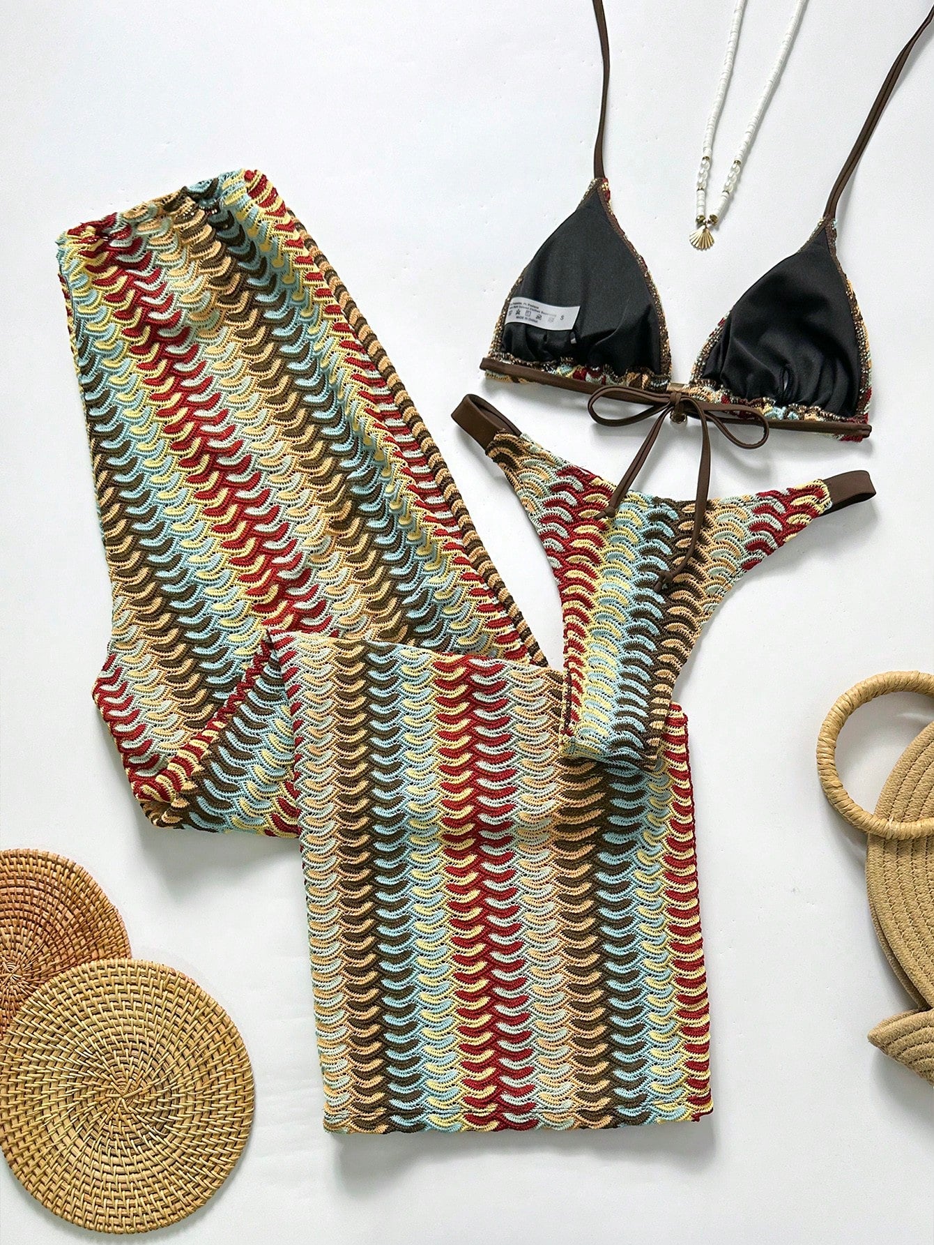 Conjunto Biquíni Tricô 3 Peças Mia