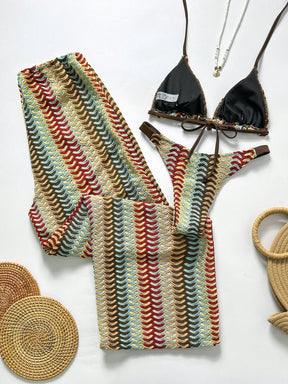 Conjunto Biquíni Tricô 3 Peças Mia