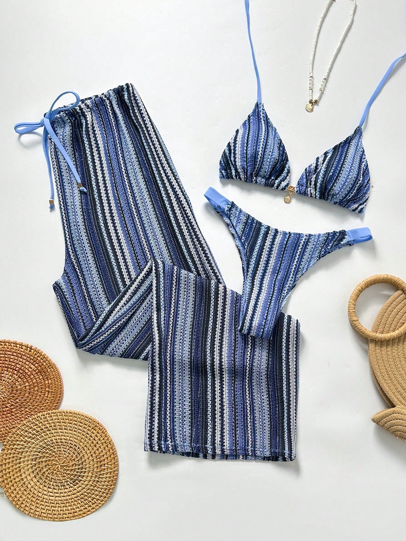 Conjunto Biquíni Tricô 3 Peças Mia