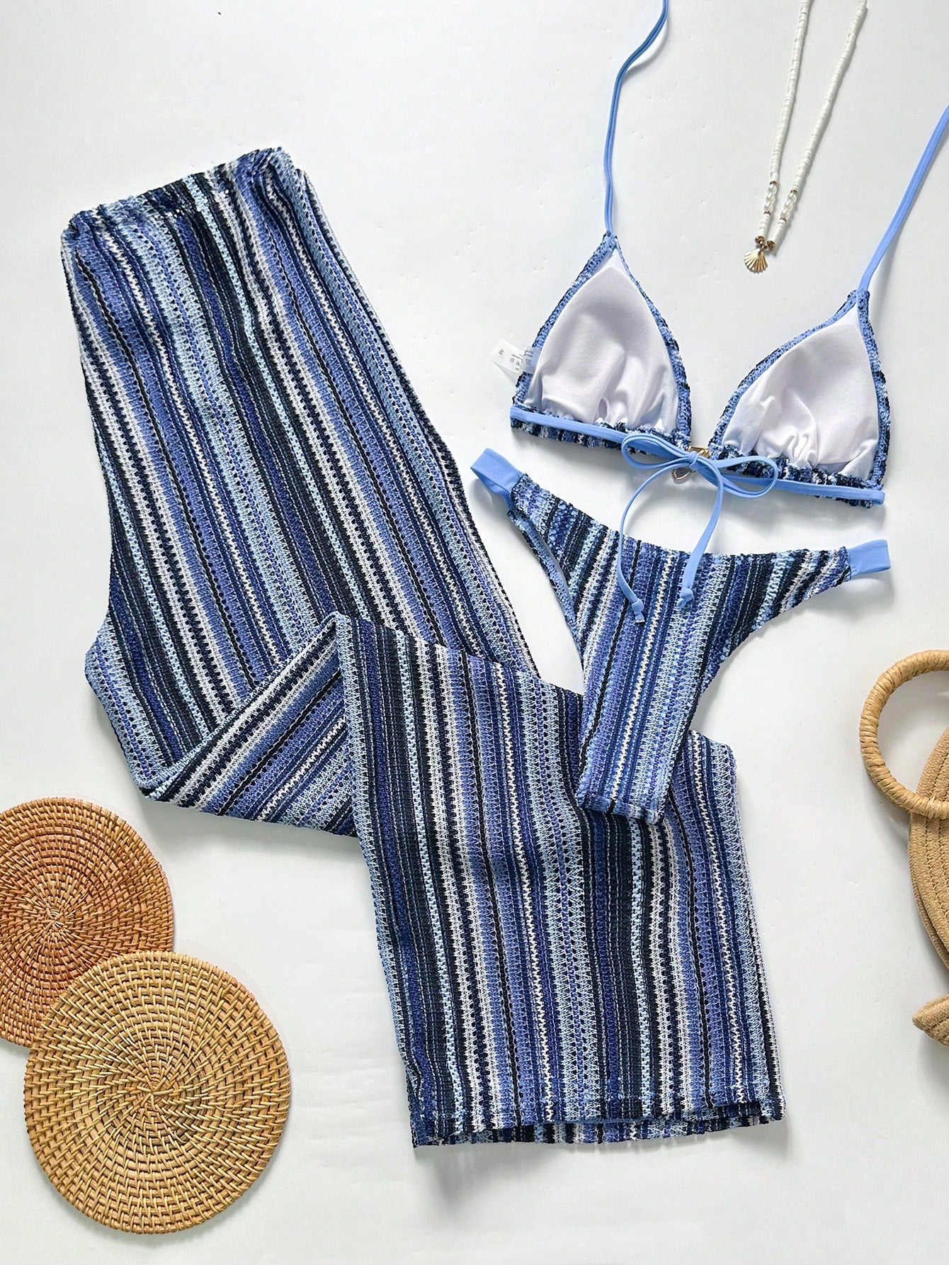 Conjunto Biquíni Tricô 3 Peças Mia