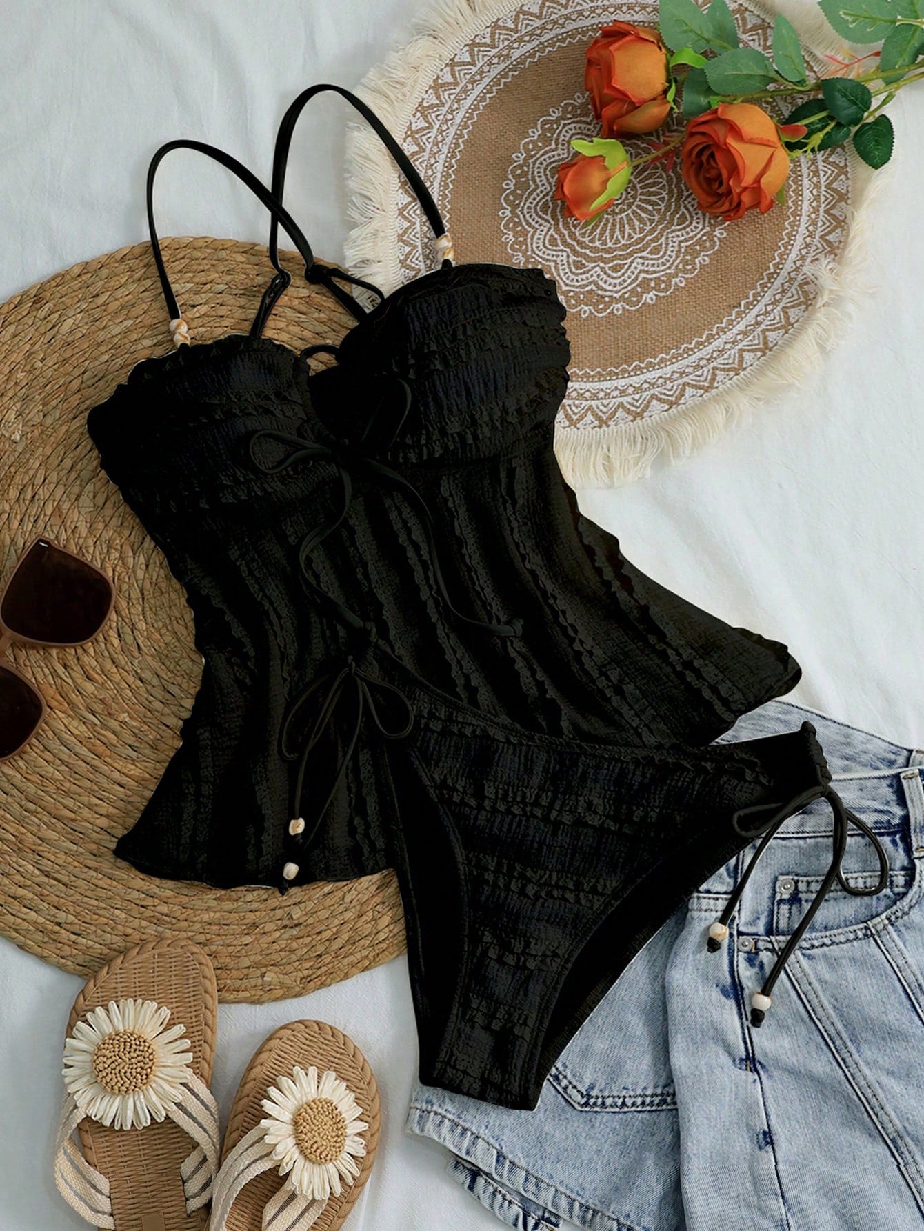Tankini Texturizado Pérola Cintura Alta