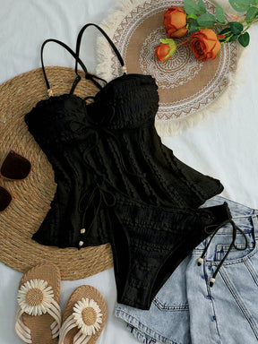 Tankini Texturizado Pérola Cintura Alta