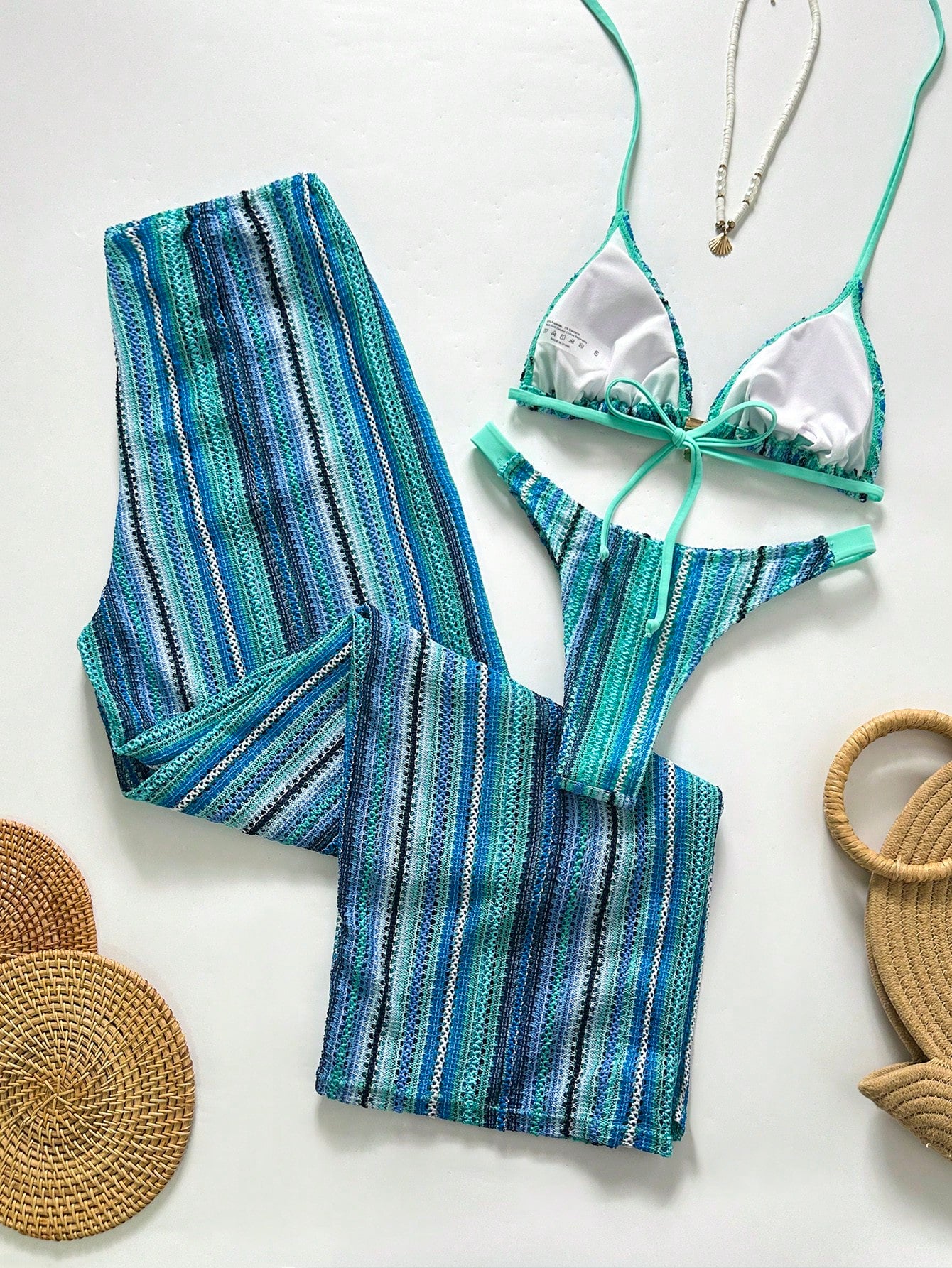Conjunto Biquíni Tricô 3 Peças Mia