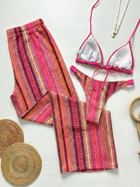 Conjunto Biquíni Tricô 3 Peças Mia