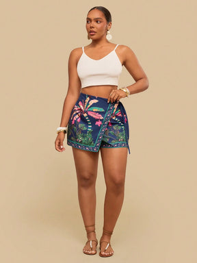 Shorts Casual de Praia Plus Size Zoe
