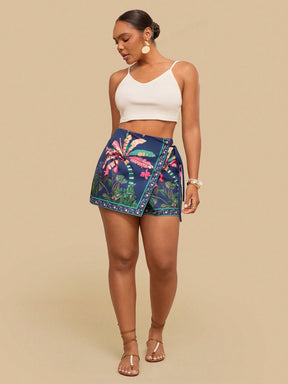 Shorts Casual de Praia Plus Size Zoe