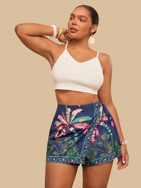 Shorts Casual de Praia Plus Size Zoe