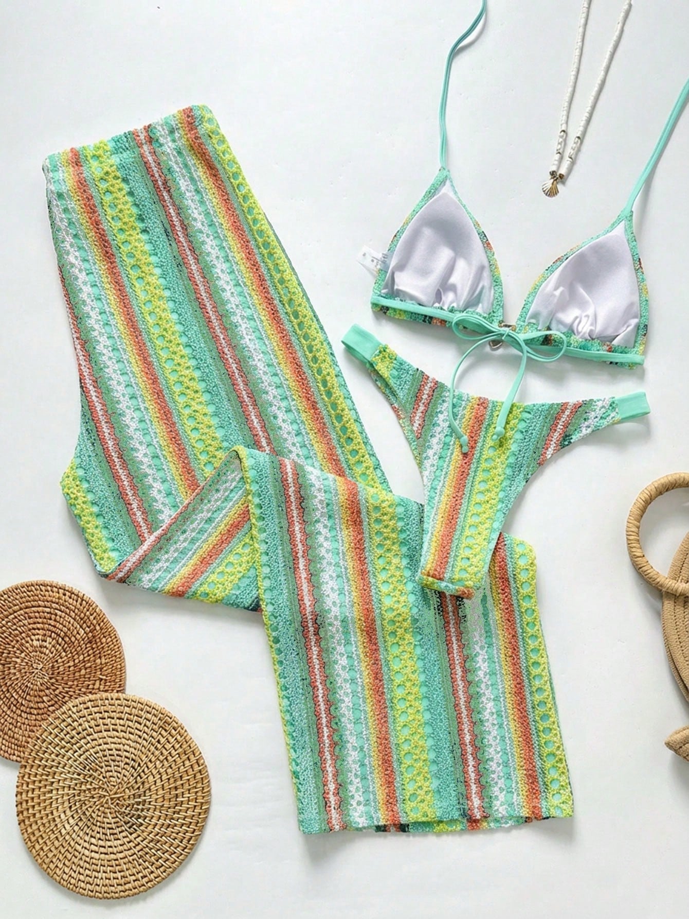 Conjunto Biquíni Tricô 3 Peças Mia
