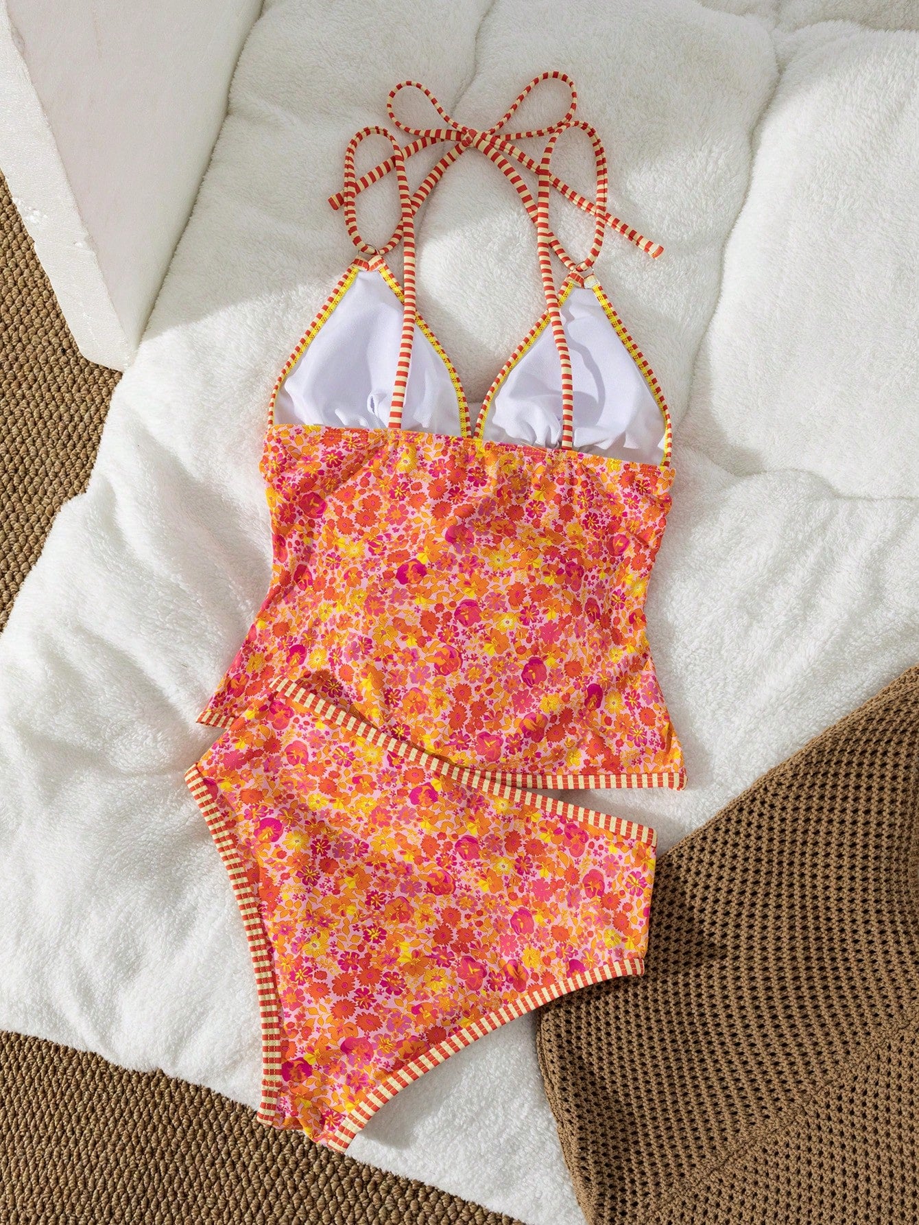 Tankini Cintura Alta Floral Retrô