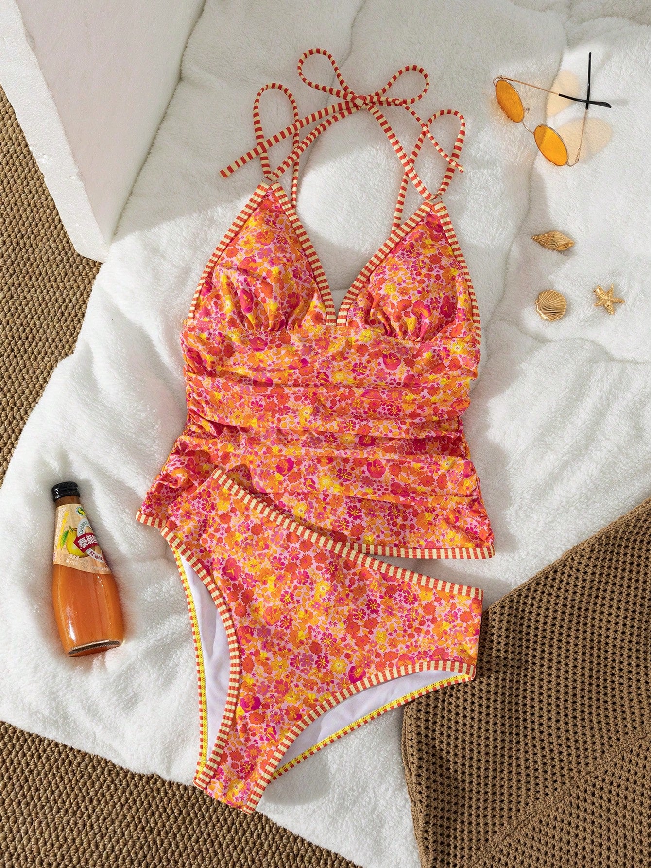 Tankini Cintura Alta Floral Retrô